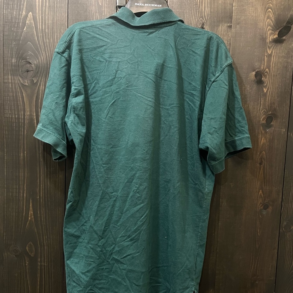 Dark green collared t shirt w buttons - Picture 2 of 3